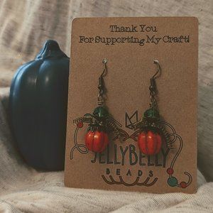 Harvest Moon Pumpkin Earrings